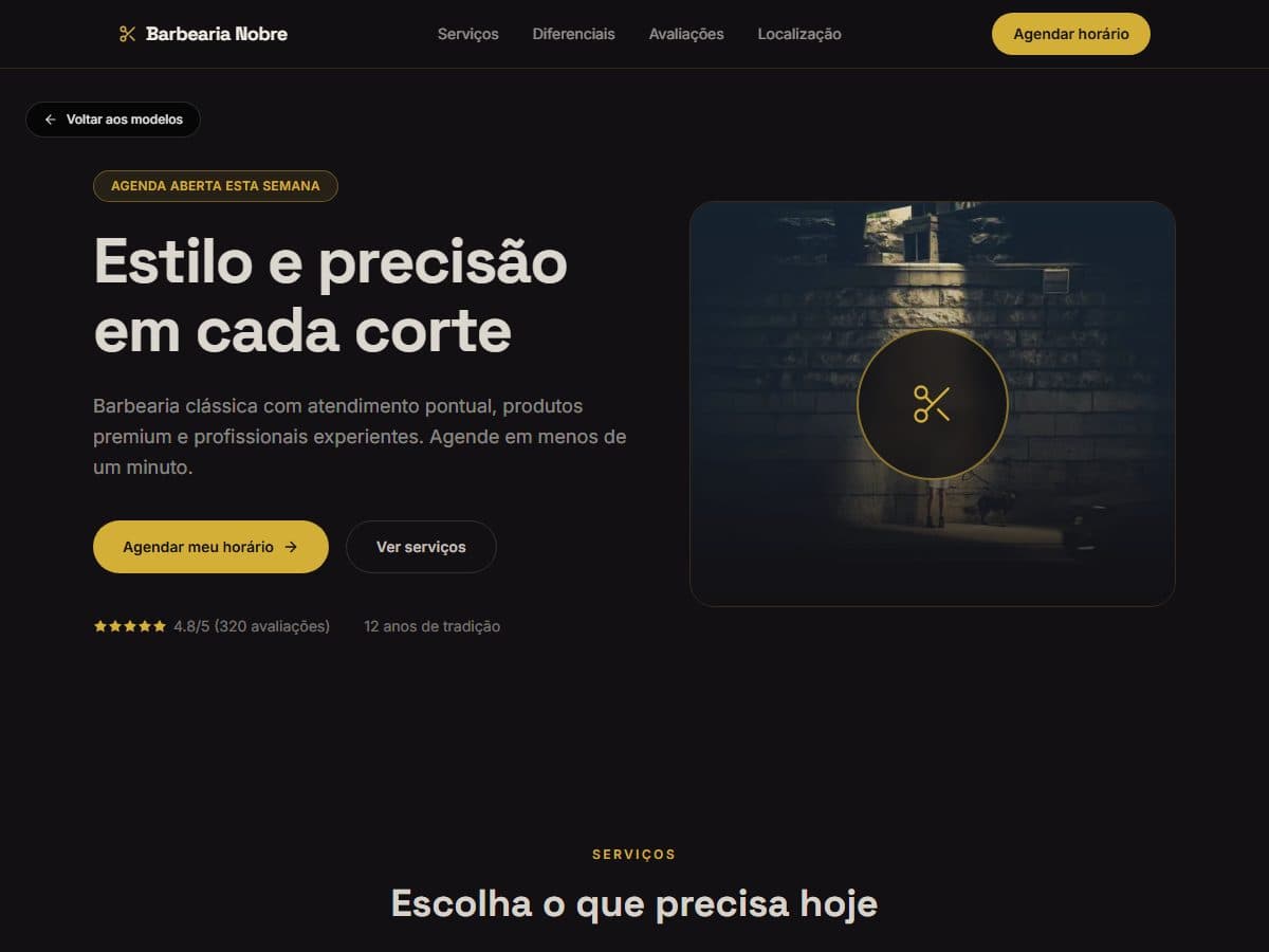 Prévia do modelo Barbearia Nobre