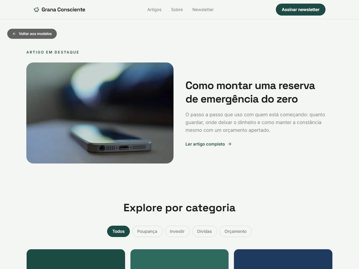 Prévia do modelo Grana Consciente